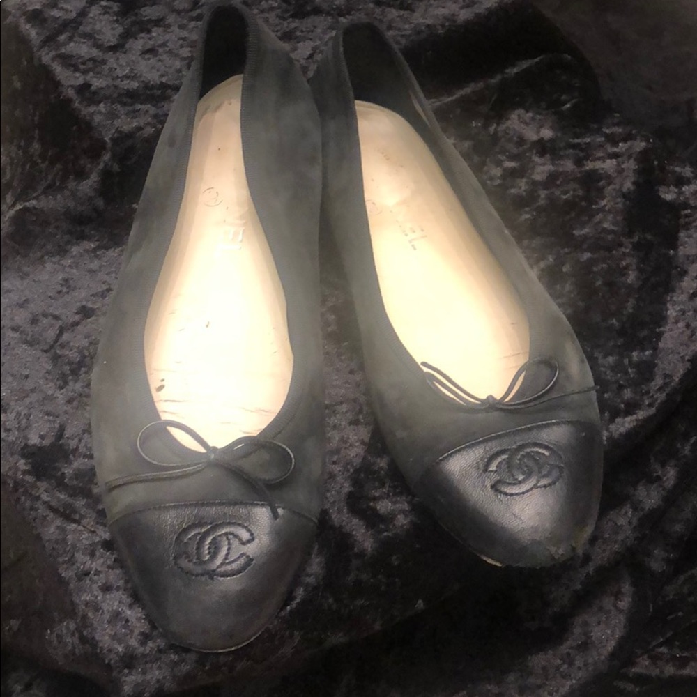 Chanel suede flats